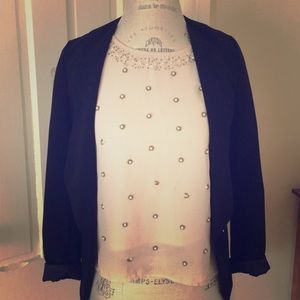 Off-white short sleeve blouse with gold beading